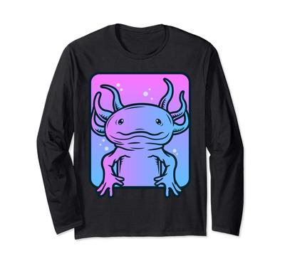 Axolotl Kawaii Oči Roztomilý Růžový Salamandr Plyš Jed Dlouhý Rukáv Tričko