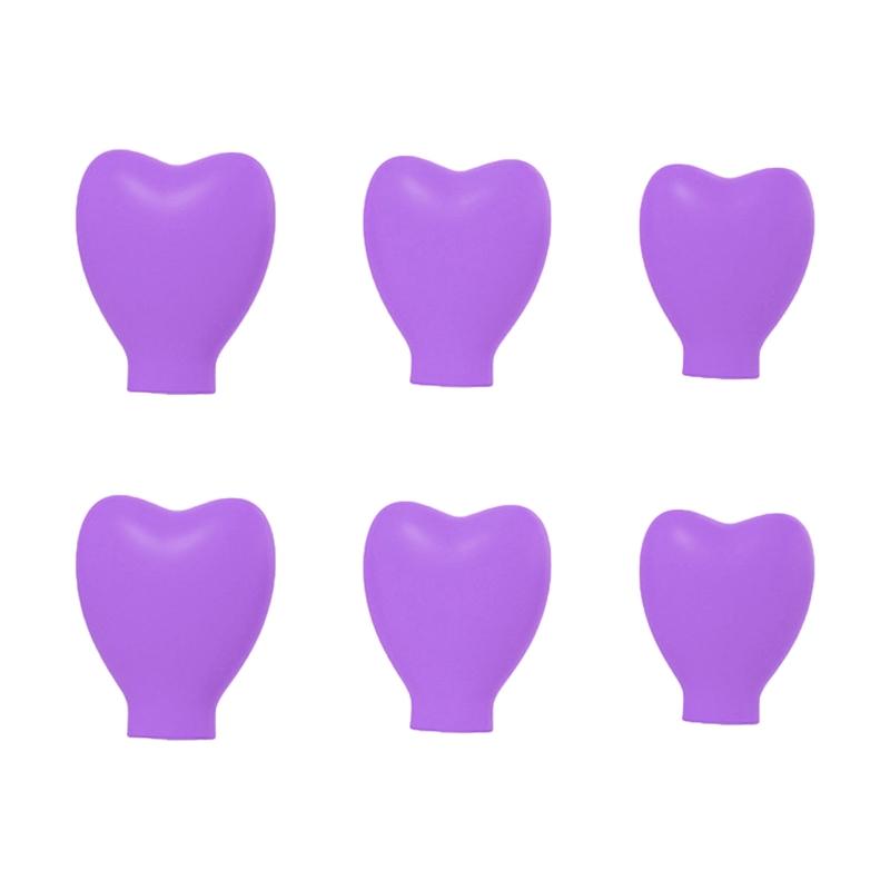 Makeup Brush Covers 6Pcs Eyeshadow Brushes Organizer Protector Cap for Women Outdoor Traveling Portable Heart Shape Supplies