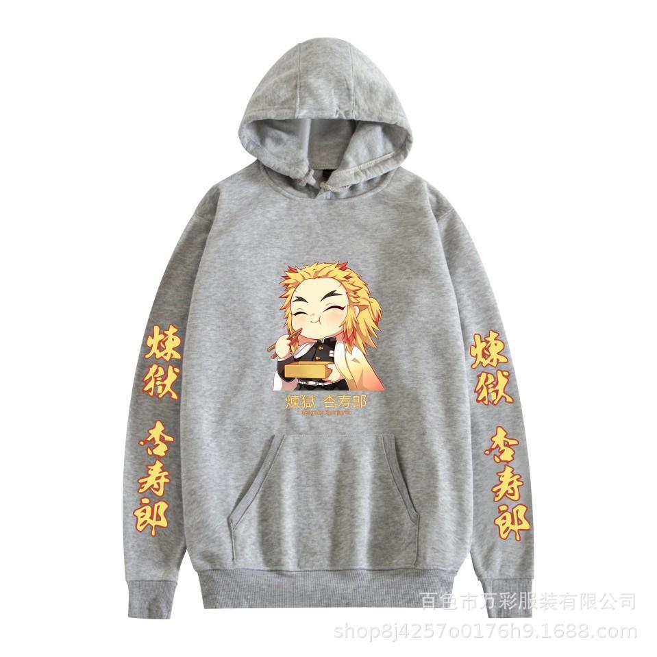 Japan Demon Slayer Kyojuro Related Hoodie Unisex Couple Printed Sweatshirt 0039