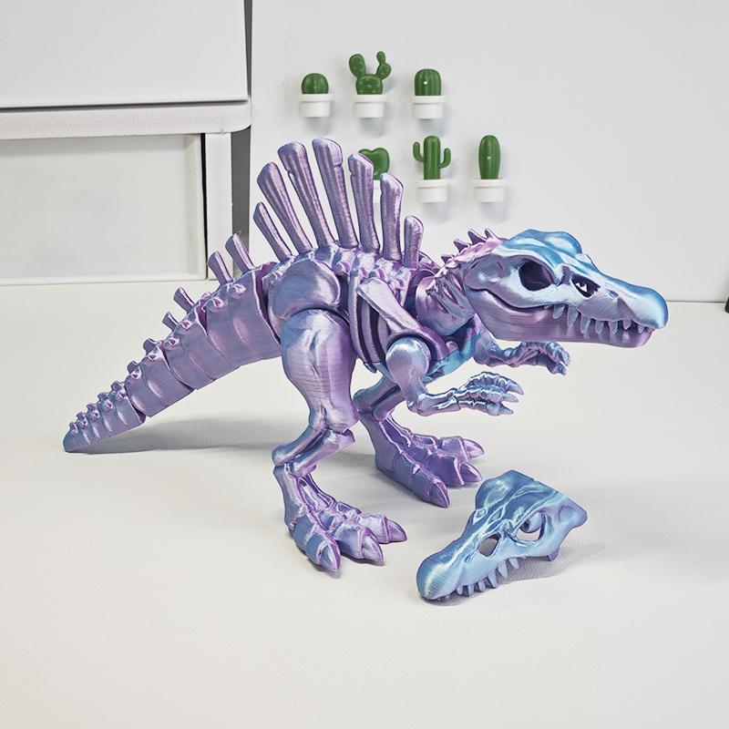 New 3d Printed Original Articulated Spinosaurus Skeleton Dinosaur Toy For Desk Decor Aquarium Ornaments Creative Gift Model 20cm