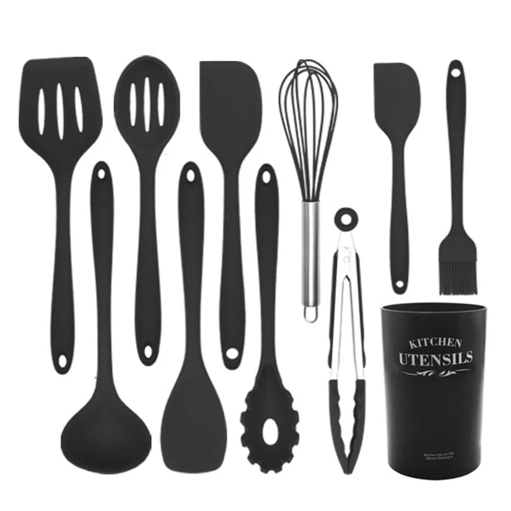 Kitchen Cooking Tools Kitchenware 11pcs/set Soup Spoon, Spatula, Brush, Scraper, Pasta Server, Egg Beater, Silicone Turner