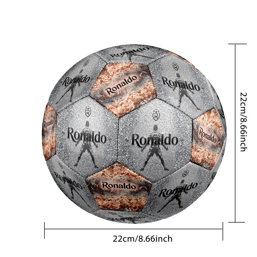 Ronaldo's: Football Legend Size 5 Soccer Ball Machine-Stitched Indoor/Outdoor Training and Matches Ideal for Soccer Enthusiasts