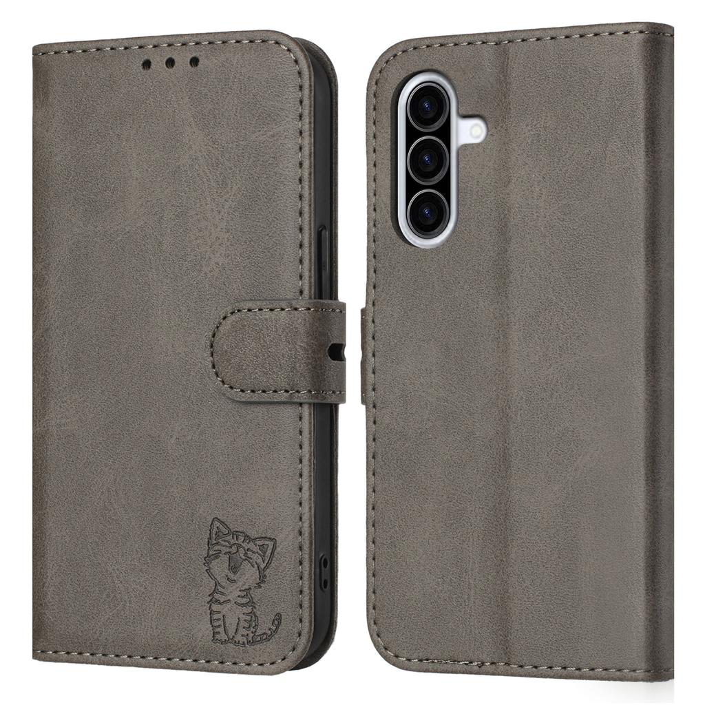 For Samsung Galaxy A17 5G/A26 5G Case Happy Cat Pattern Imprinted Leather Wallet Phone Cover