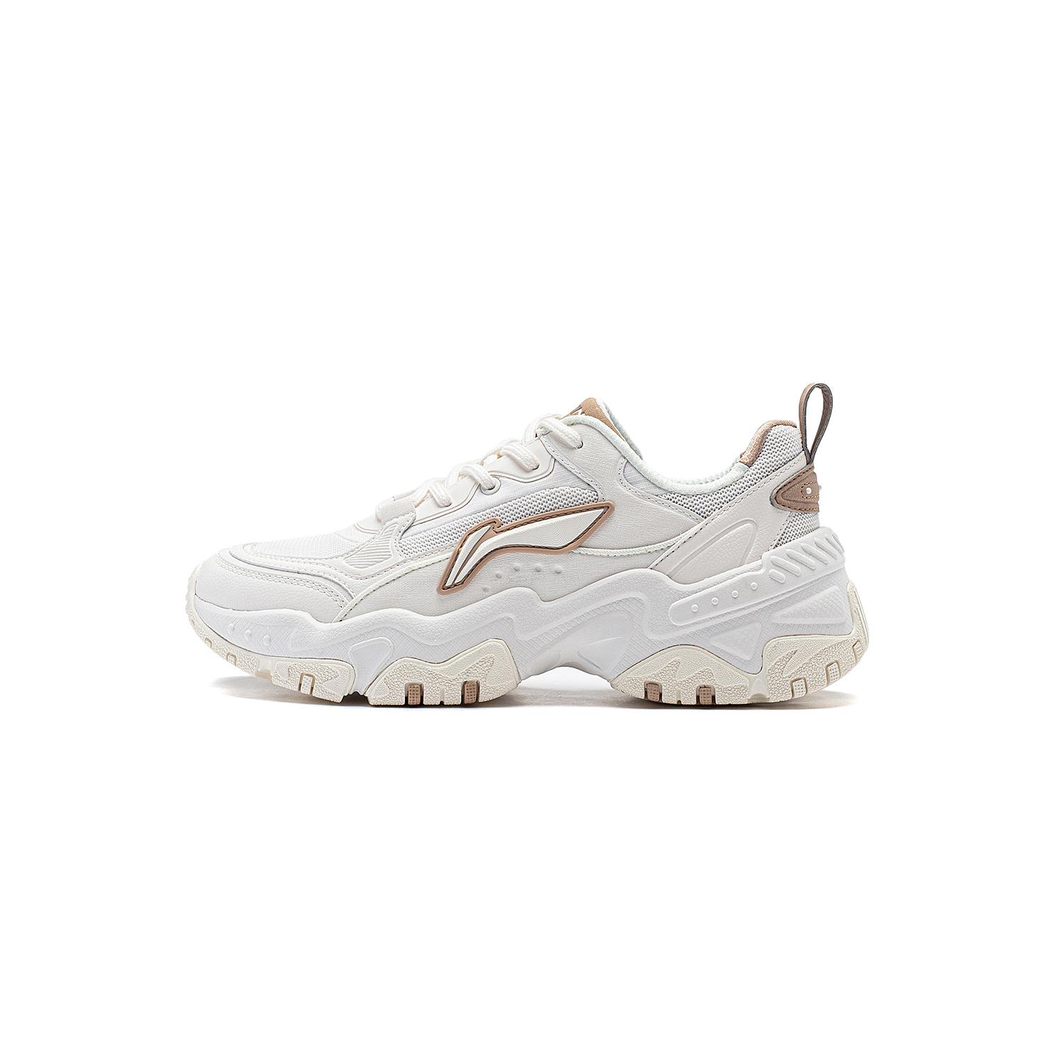 

Li Ning Cushioning Slip Resistant Abrasion Resistant Breathable Lightweight Low top Chunky Sneakers Women s White AGCT424-1 36