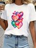 (Asian Size) Tee Top Print Sweet Lovely Style Trend Women Woman Fashion Clothing Short Sleeve T Shirt  Female Graphic T-shirts