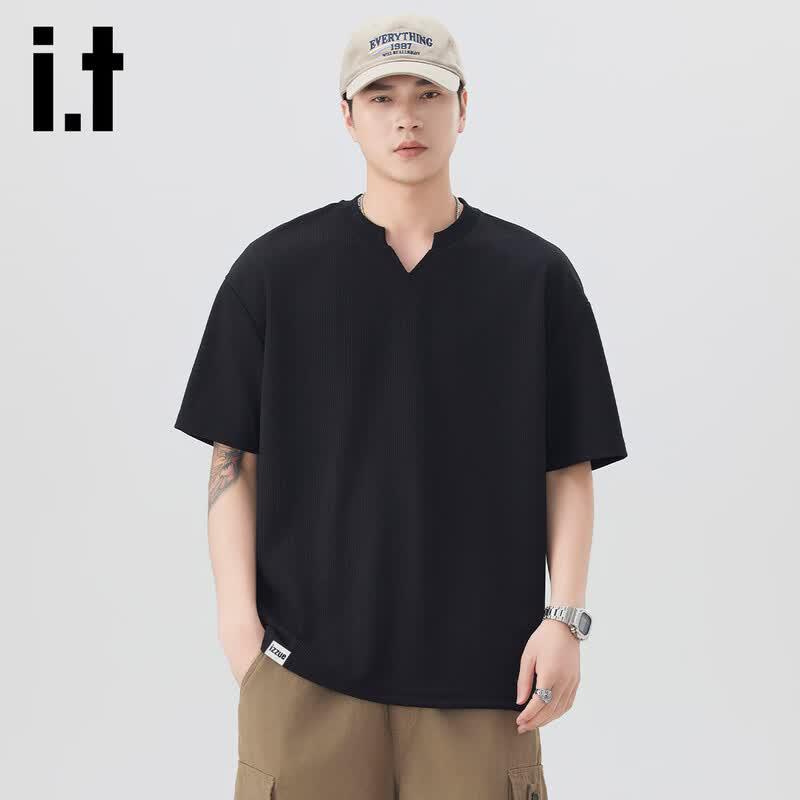 izzue it Men s V-Neck Ice Silk T-Shirt 3XL