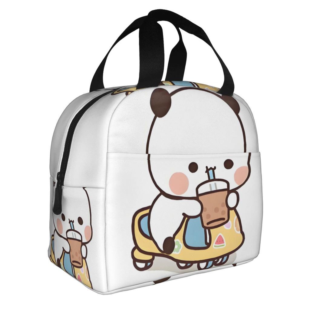 Kawaii Dudu Bubu Perzik En Goma Geïsoleerde Lunchtas voor Beer Panda Herbruikbare Thermische Koeltas Voedsel Lunchbox Werk School