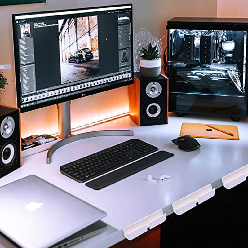 3 Pcs Practical Desktop USB Cable Fixed Organizer Clamp Buckle Line Wire Holder Cable Clip Cord Winder