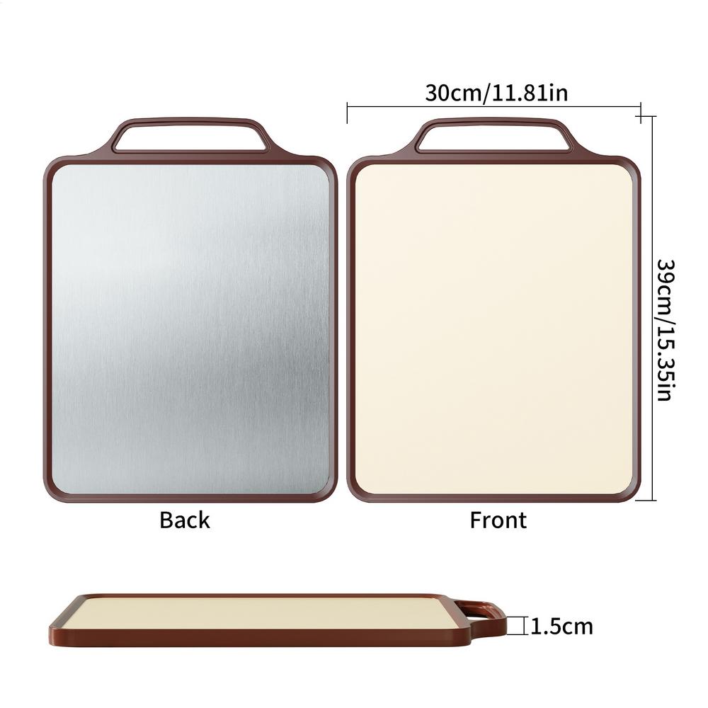 

Двусторонняя разделочная доска из нержавеющей стали PP антибактериальная противоскользящая разделочная доска для мяса фруктов кухонный инструмент