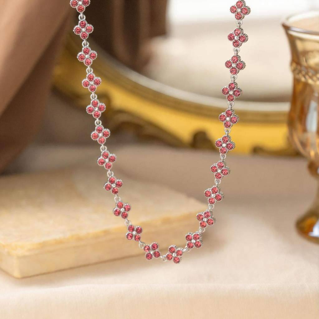 Clover Diamond Luxury Women's Colorful Stainless Steel Necklace