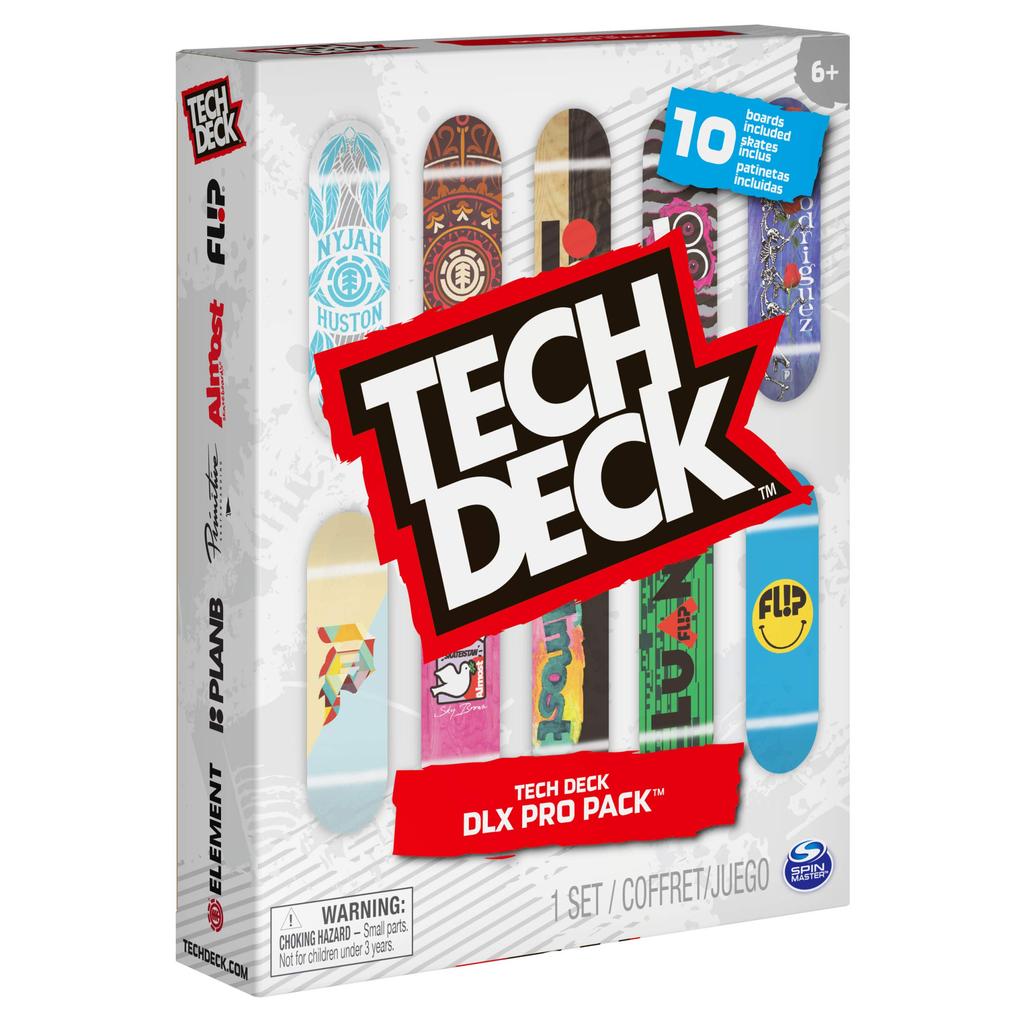 Tech Deck DLX Pro 10-Pack Collectible Fingerboards for Skateboard Enthusiasts, Ages 6+