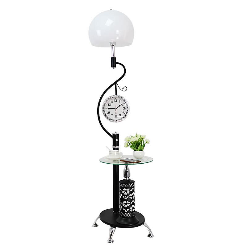 Modern Creative Floor Lamp with Integrated Coffee Table & Clock