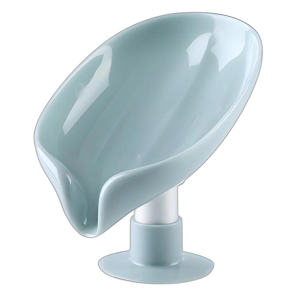 Soap Dish with Suction Cup - Non-Draining, Slanted Bathroom Vanity Storage