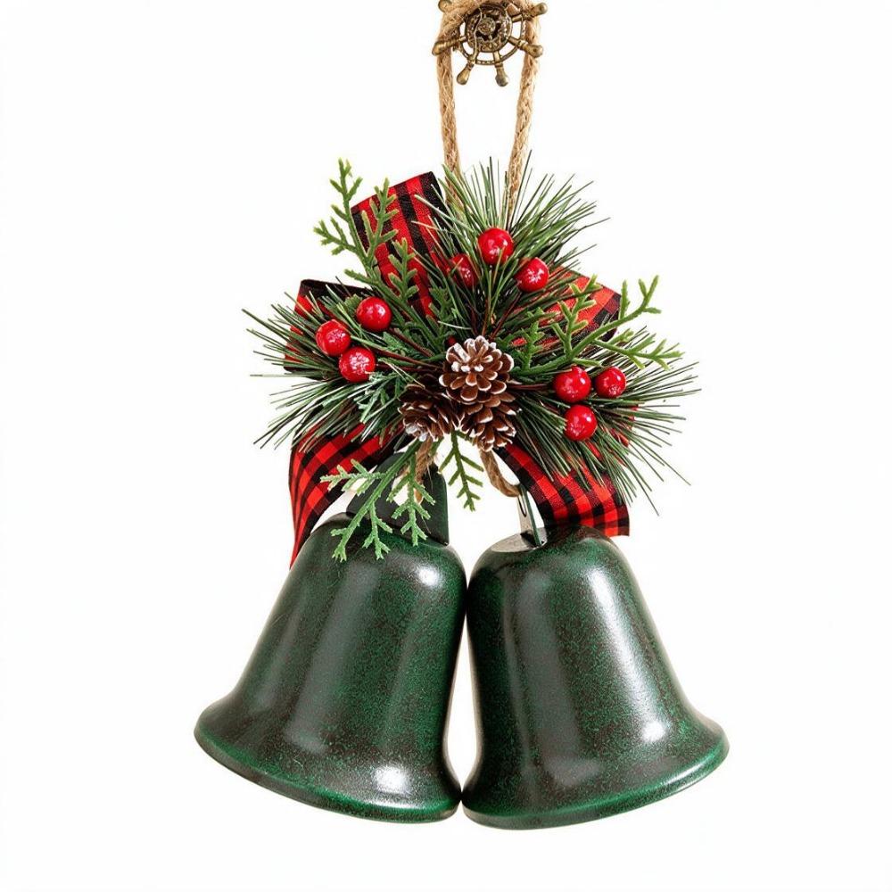 Vintage Open Christmas Hanging Bells Rustic Xmas Pendant Exquisite Christmas Tree Ornament Window