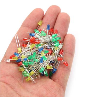 100 Stück/Set 3 mm LED Leuchtdioden Rot Grün Weiß Blau Gelb 20 mA 2-Pin