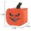 4Pcs Halloween Pumpkin Lamp Wooden Jack-O-Lantern Halloween Decorative Pumpkin Skull Black Cat Lights for Indoor Outdoor Mantel Fireplace Decoration S