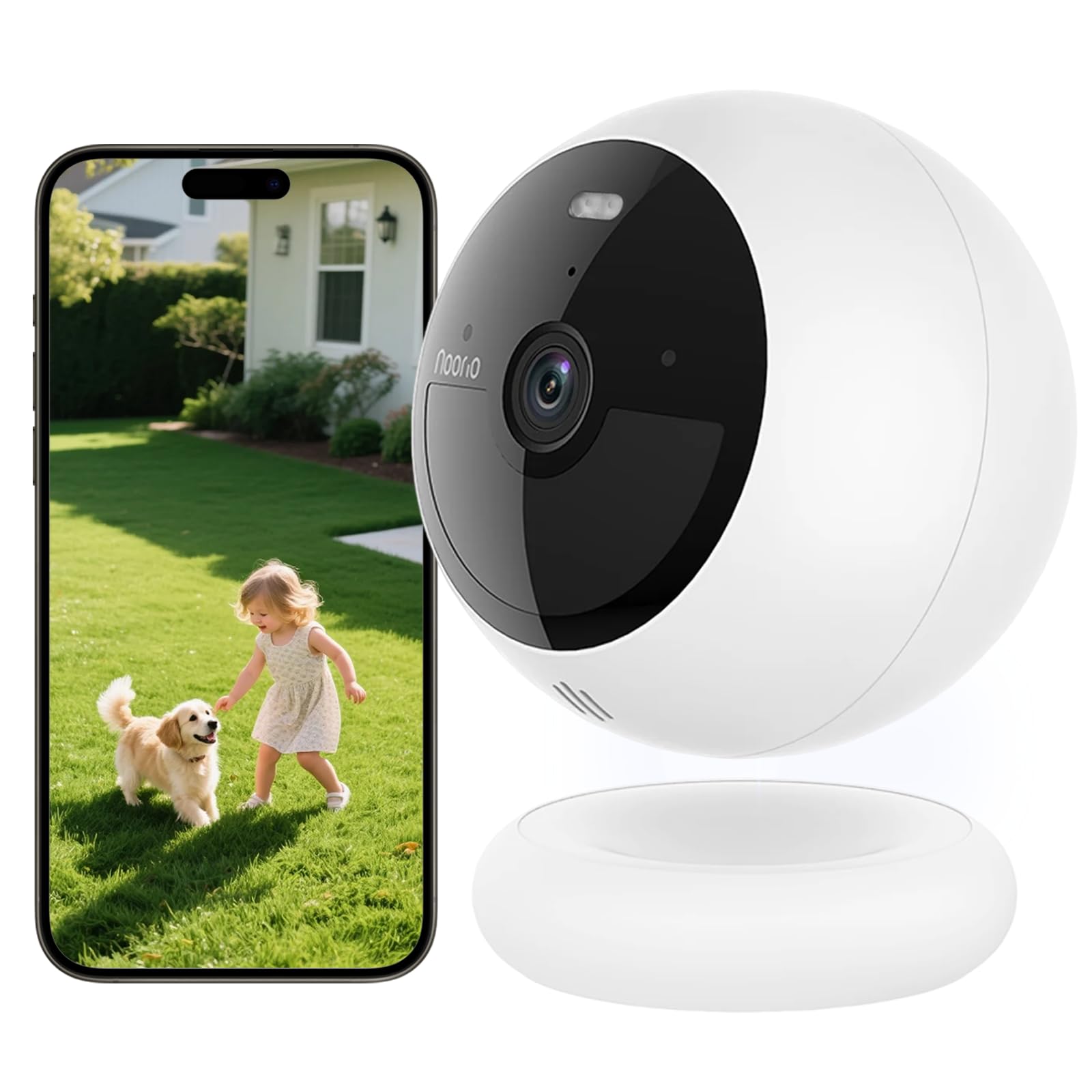 

Noorio Outdoor Security 4 Wireless Fully IP66 Waterproof and Voice Motion Free AI Motion Color Night App Indoor Easy No Construction No SD Card