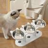 Raised Bowls Food, Treat and Water Portable Easy To Clean Elevated Cat Bowl Anti Vomiting for Indoor
