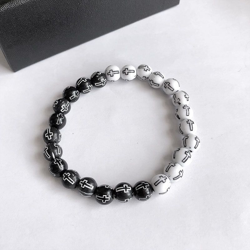Dark Hip Hop Skull Beaded Bracelet Punk Gothic Retro Couple Bracelet Trend Personality Jewelry