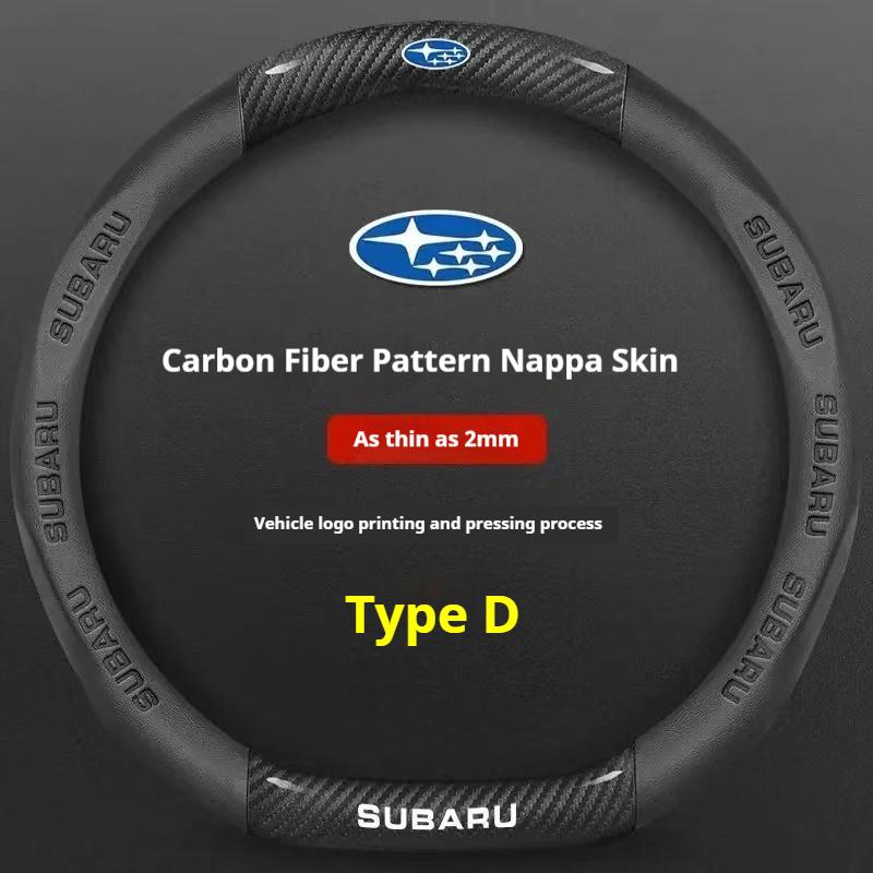 Pour Subaru Brz Wrx Xv Ascent Forester Outback Impreza Legacy Housse de Volant Ultra-fine Antidérapante en Cuir Fibre de Carbone