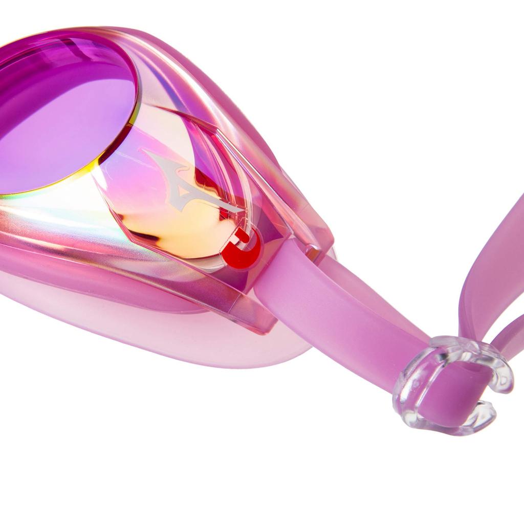MIZUNO Swim Cushion Pink with Ruby Mirror Goggles, Type, N3JE602164,