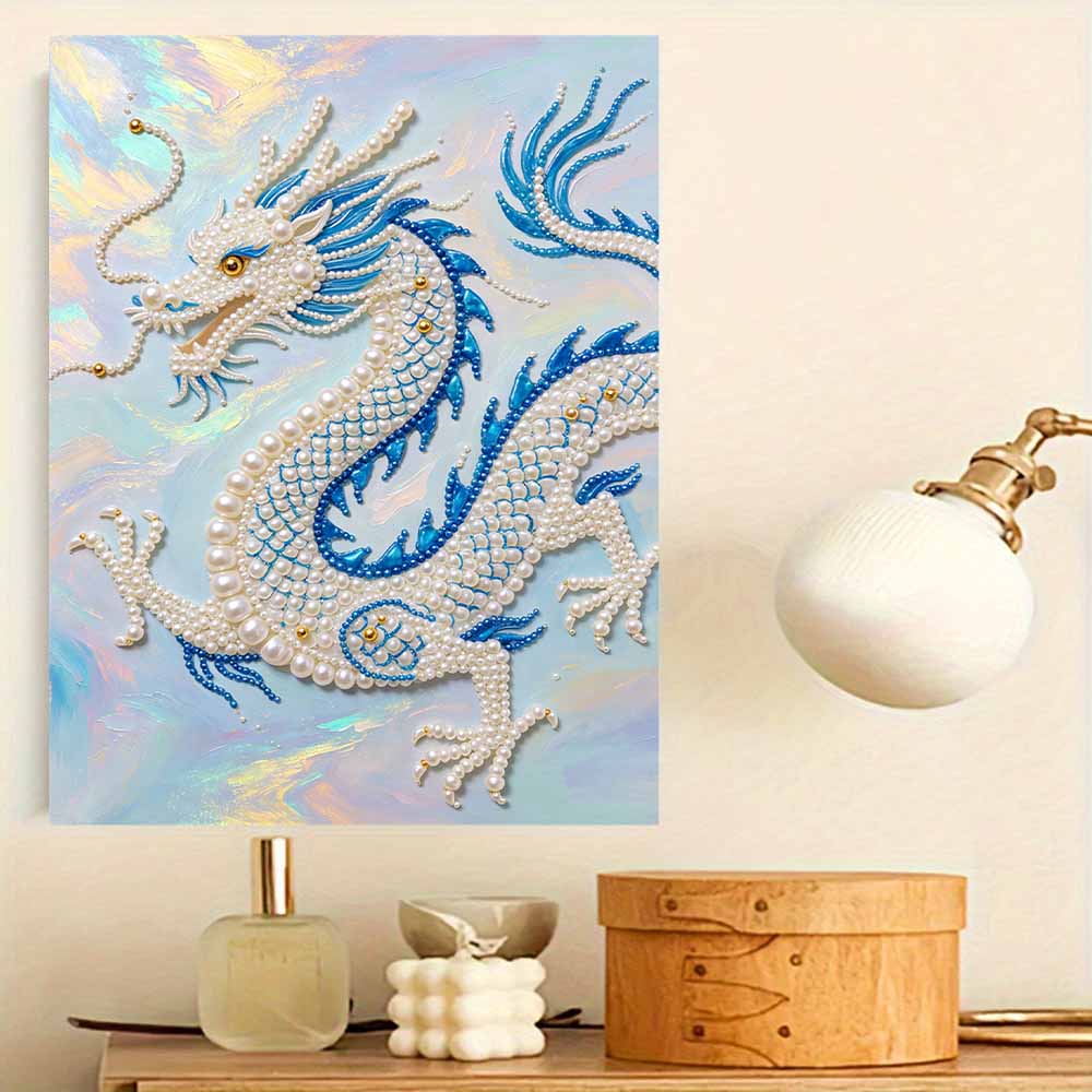 Dragon Pearl Kit 5D DIY Round Rhinestone Art Craft for Adults Home Wall Decoration Beginner Friendly Frameless Design