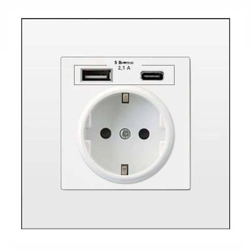 European Standard Wall Power Socket Panel Round Hole Panel Socket