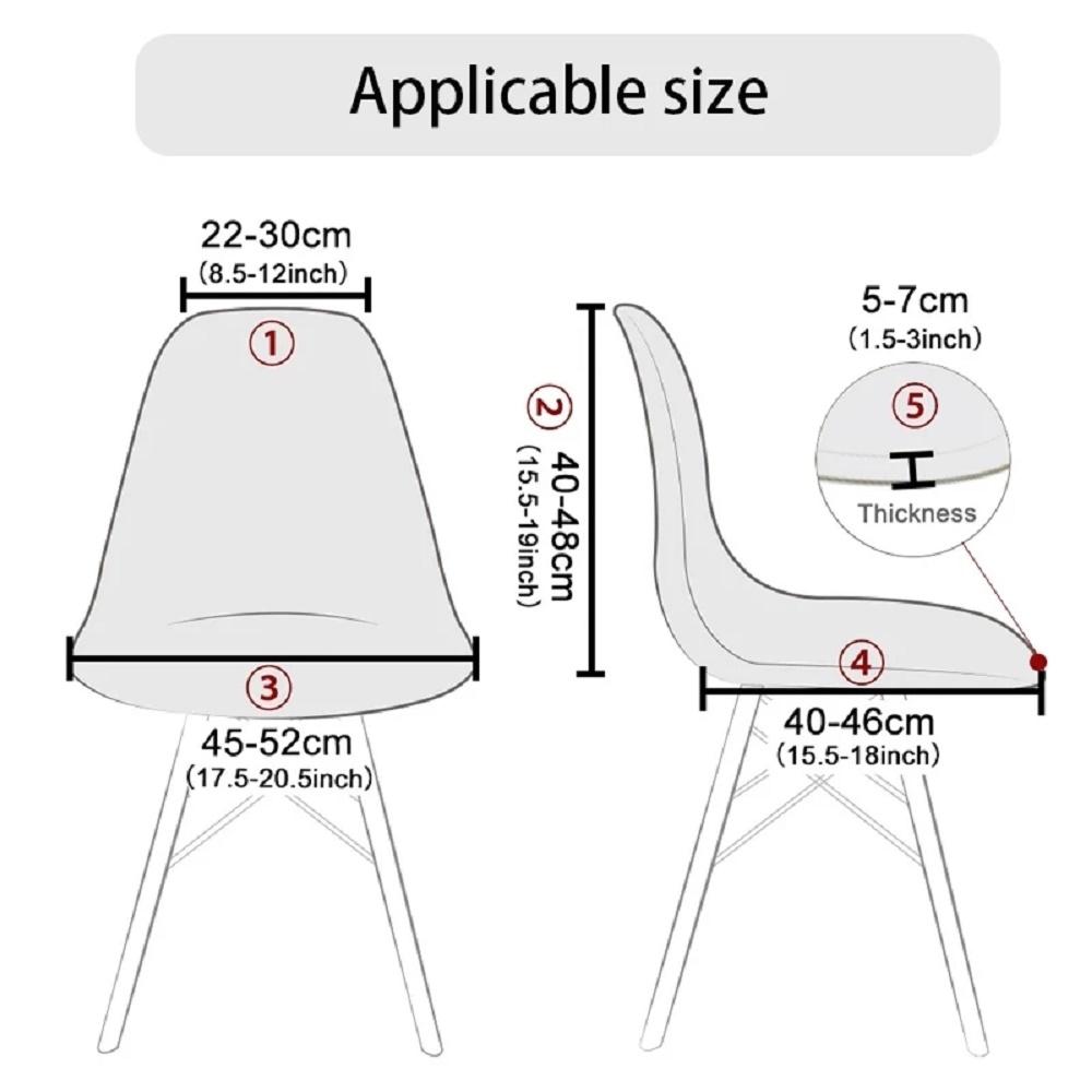 Velvet Fabric Bar Chair Cover Thick Removable Seat Cover Soft Plain Armless Shell Chair Covers for Banquet Office Hotel Home