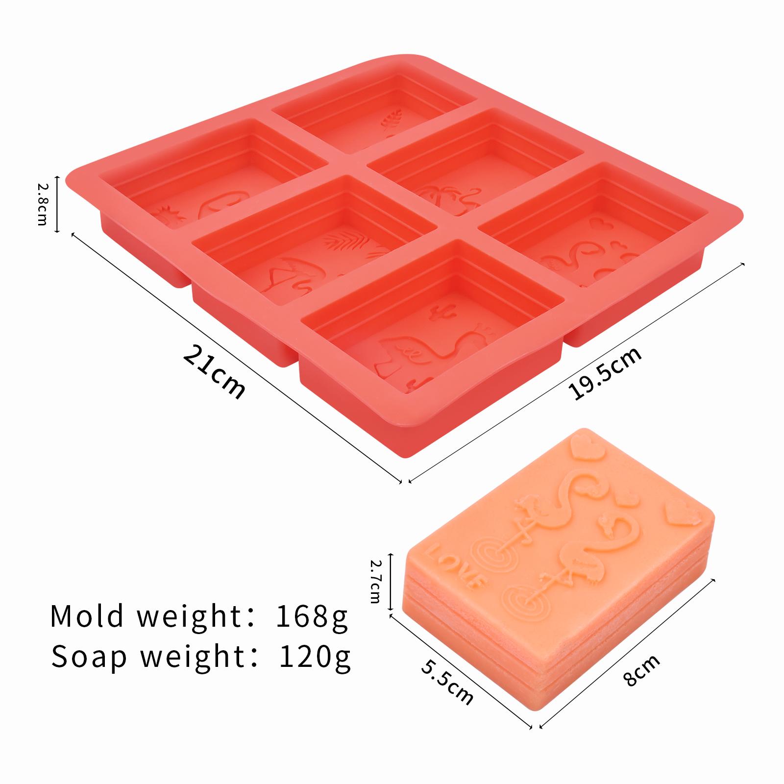 

Flamingo Silicone Soap Mold DIY 6 Cavity Soap Molds Rectangle Flamingo Shaped Soap Mold Portable Unique Soap Making Tools красный