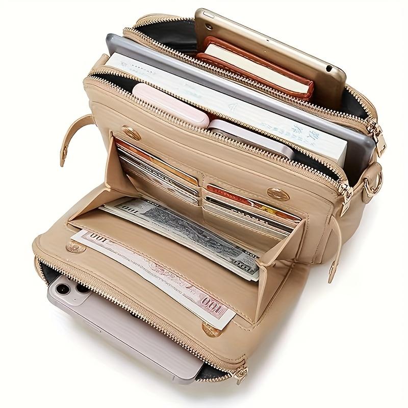 Xykk01 Women's Orange Stylish Beige Crossbody Bag With Multiple Compartments Adjustable Strap, Zippered Pockets, Travel Bag Crossbody Zippered Bag