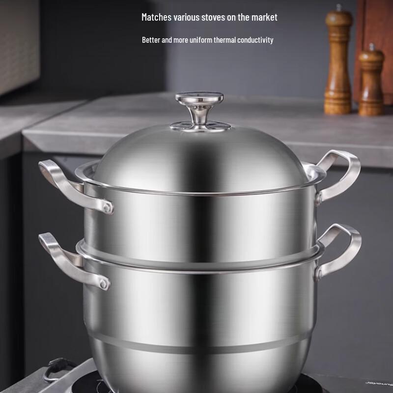 SULETE Thick 316 Stainless Steel Steamer & Soup Pot
