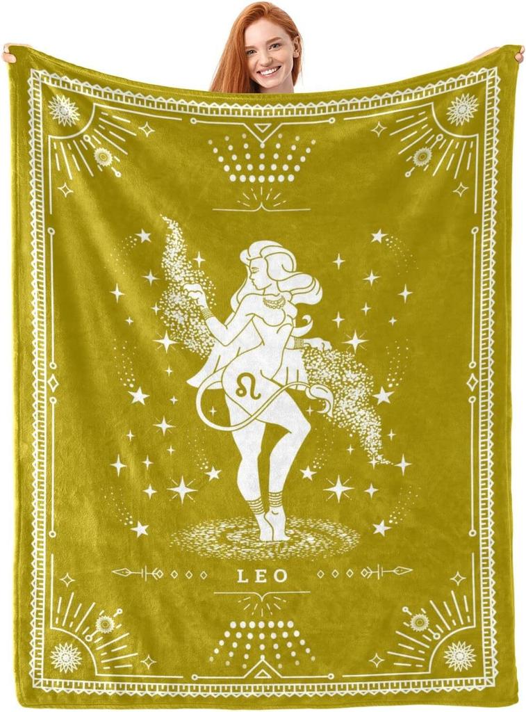 Twelve Constellation Tarot Cards Printed Blanket for Sofa Bed Travel Camping Living Room Office Conditioning Blanket