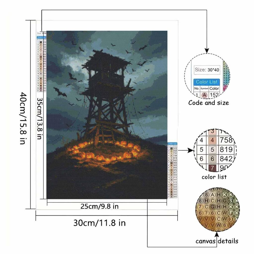 Halloween pumpkin watchtower diamond painting kit handmade diy painting home decoration painting