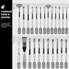 24pcs Nylon Hair Paint Brushes Set,Professional Artist Brush With Roll-Up Canvas Case,Multi-Shape Brushes For Artists & Students