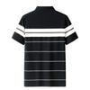 Men's and Women's Summer New Trendy Loose Clothes Trendy Brand Striped Couples Hong Kong Style Pure Cotton Short-sleeved T-shirt Lapel POLO Shirt