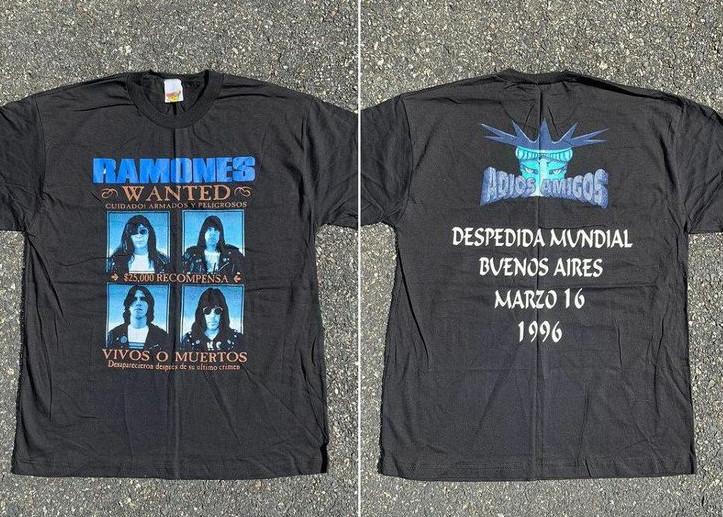 1996 Ramones ¡°The Final Tour¡± T-Shirt Vintage Black PrintT-Shirt shirt M