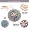 3 Stück Baumwolle und Leinen Blumenstickerei Set DIY Materialpaket 20cm Bambus Stickrahmen