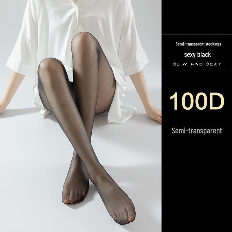 Ultra-Thin Black Women's Summer Stockings: Anti-Snag, No-Drop, High-Transparency Pantyhose