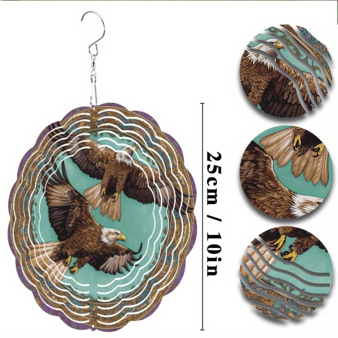 

Металлический флюгер с дизайном орла, уличный декор для балкона, газона, вращающийся на 360 градусов, садовый акцент с рисунком парящего орла, креативный подарок на любой сезон 01A