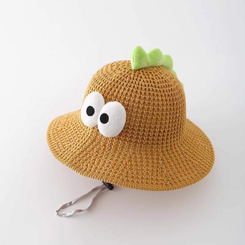 Children's Sun Hat Summer Thin Style Boy and Girl Cartoon Bird Sun Protection Straw Hat Baby Travel Breathable Sun Hat