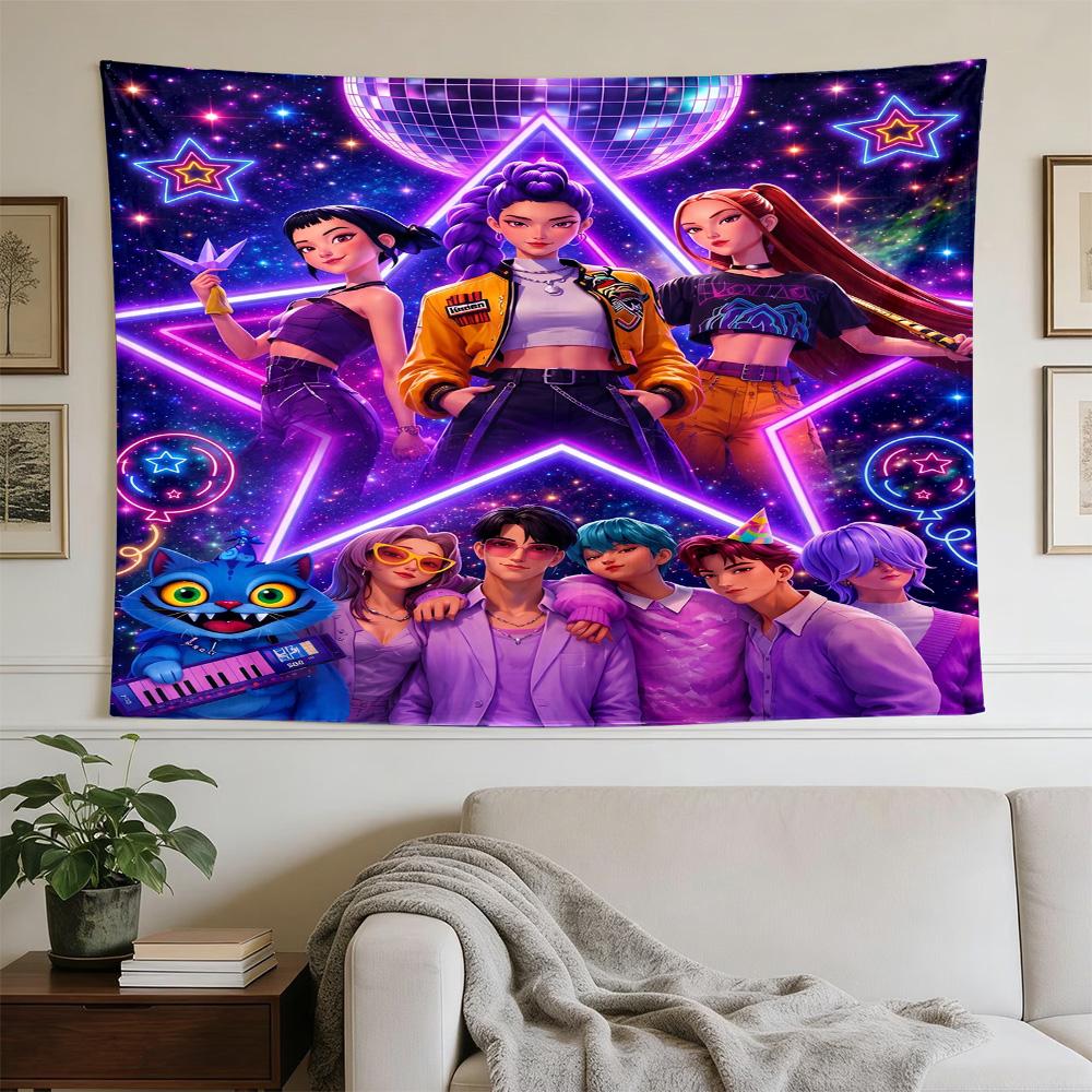 K-pop Fashion Fusion Decorative Wall-Hanging Tapestry, Home Ornament for Living Room,Dorm and Fan Parties,Multi-style,celebrities,cartoons,music,sport