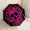 1pc Skull Pattern Automatic Folding Umbrella 8 Rib Iron Frame, Compact Portable Umbrella Suitable for Travel, Daily Use, Birthday, Women & Men Gift 0