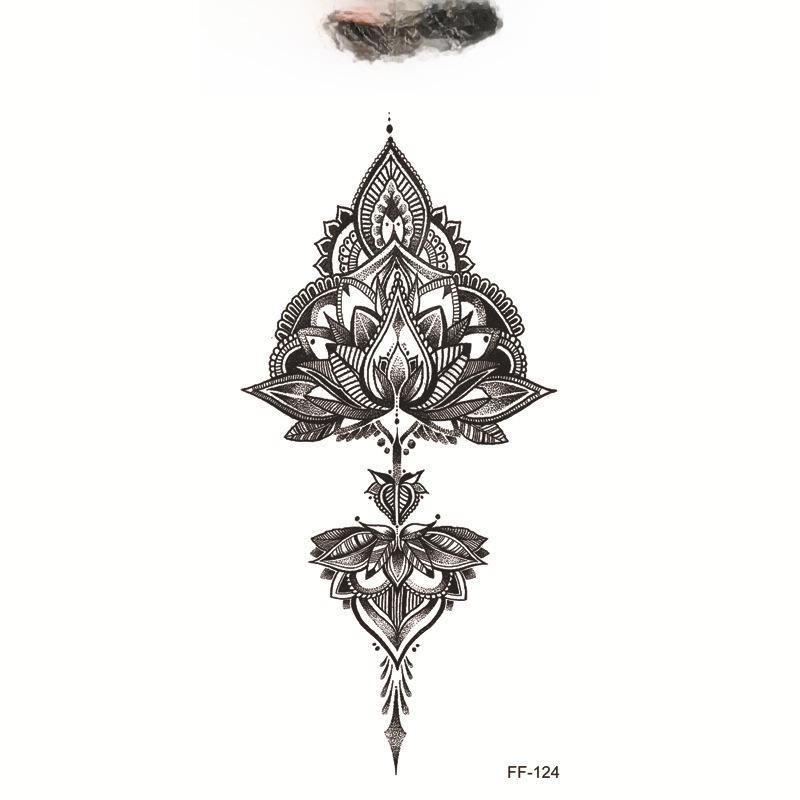 Yuanhua Waterproof Wolf Head Totem & Arabic Text Tattoo Stickers