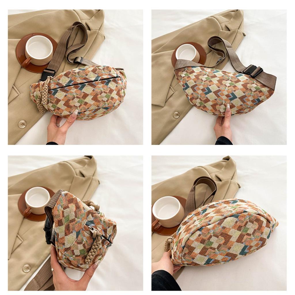 Retro Ethnic Style Chest Bag, Trendy Brand, Large Capacity Crossbody Bag, Men's and Women's Casual Waist Bag, New Sports Style Shoulder Bag