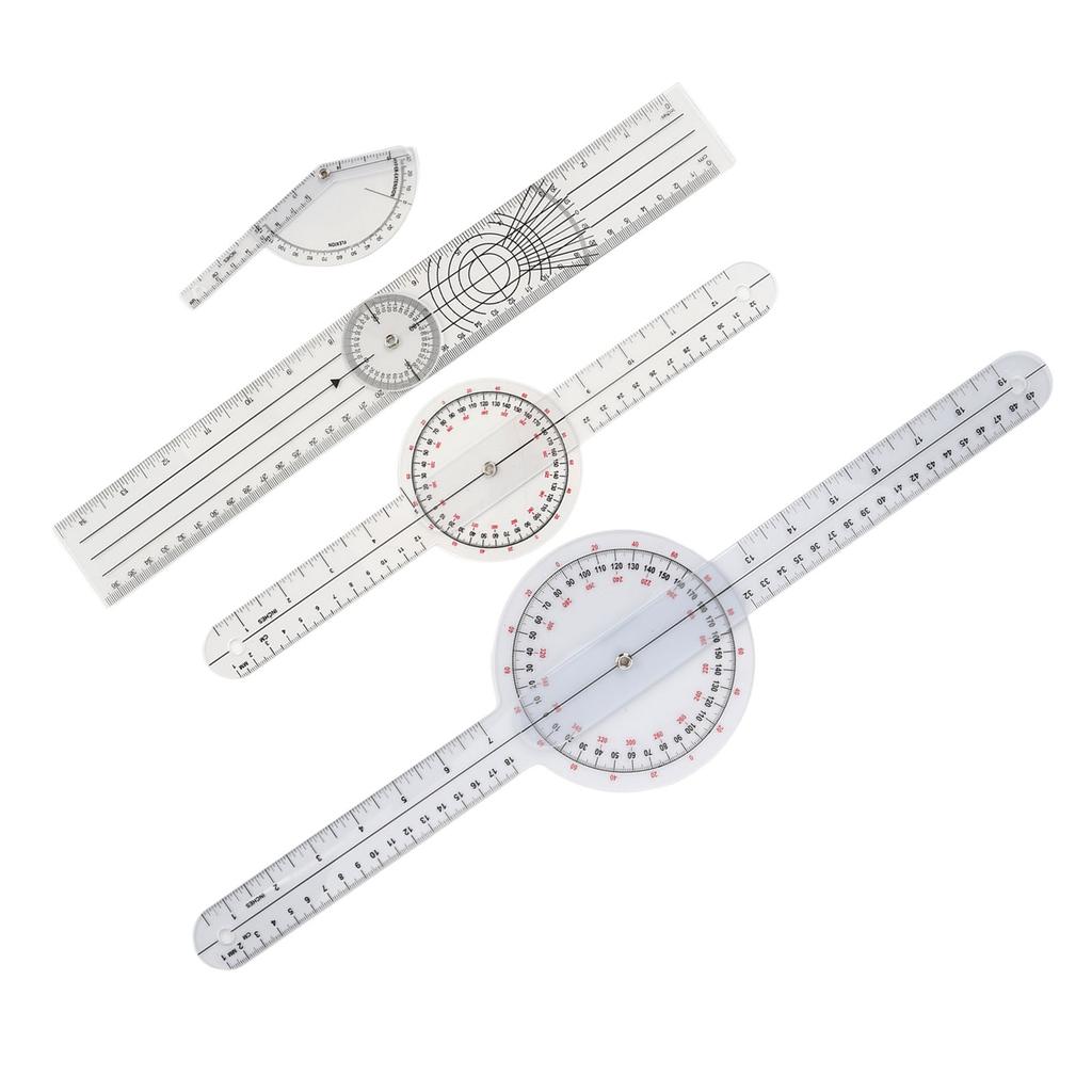 4pcs Medical Goniometer Set Rotate Transparent Orthopedic Angle Measurement Ruler for Family
