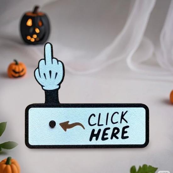 1/2/3/4Pcs Click Here Middle Finger Prank Relief Surprise Button Middle Teens Adults Stress Finger Table