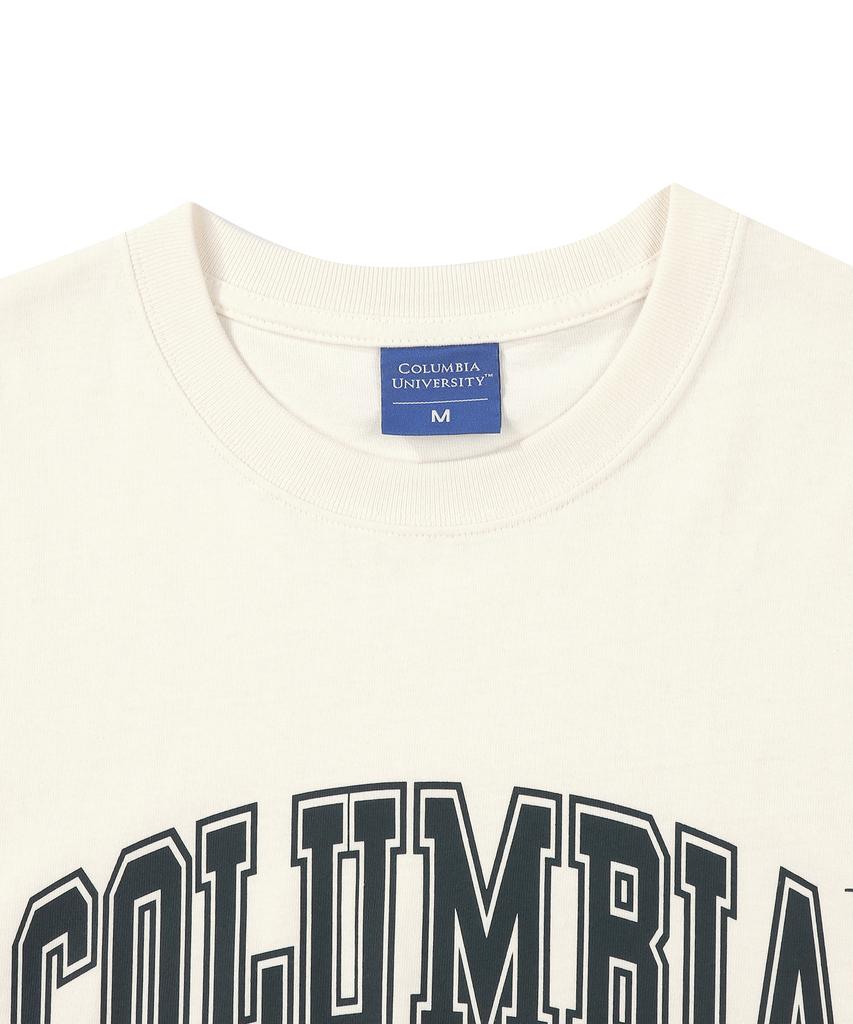 COLUMBIA UNIVERSITY Cu 1754 Arch Logo T-Shirts Cream