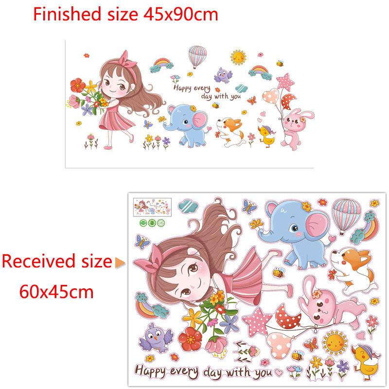 Cute Stickers for Kids Room Waterproof Wall Decals Self Adhesive Nursery Decor Decorative Stickers
