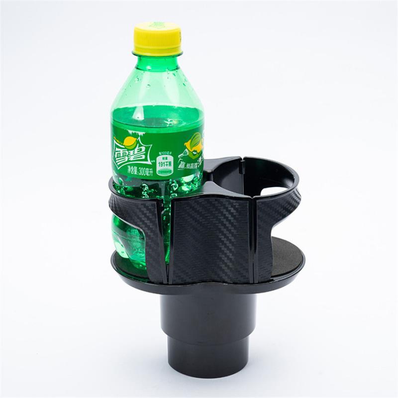 Multifunctional Black Carbon Fiber Color Car Storage Box Cup Holder Organizer X1
