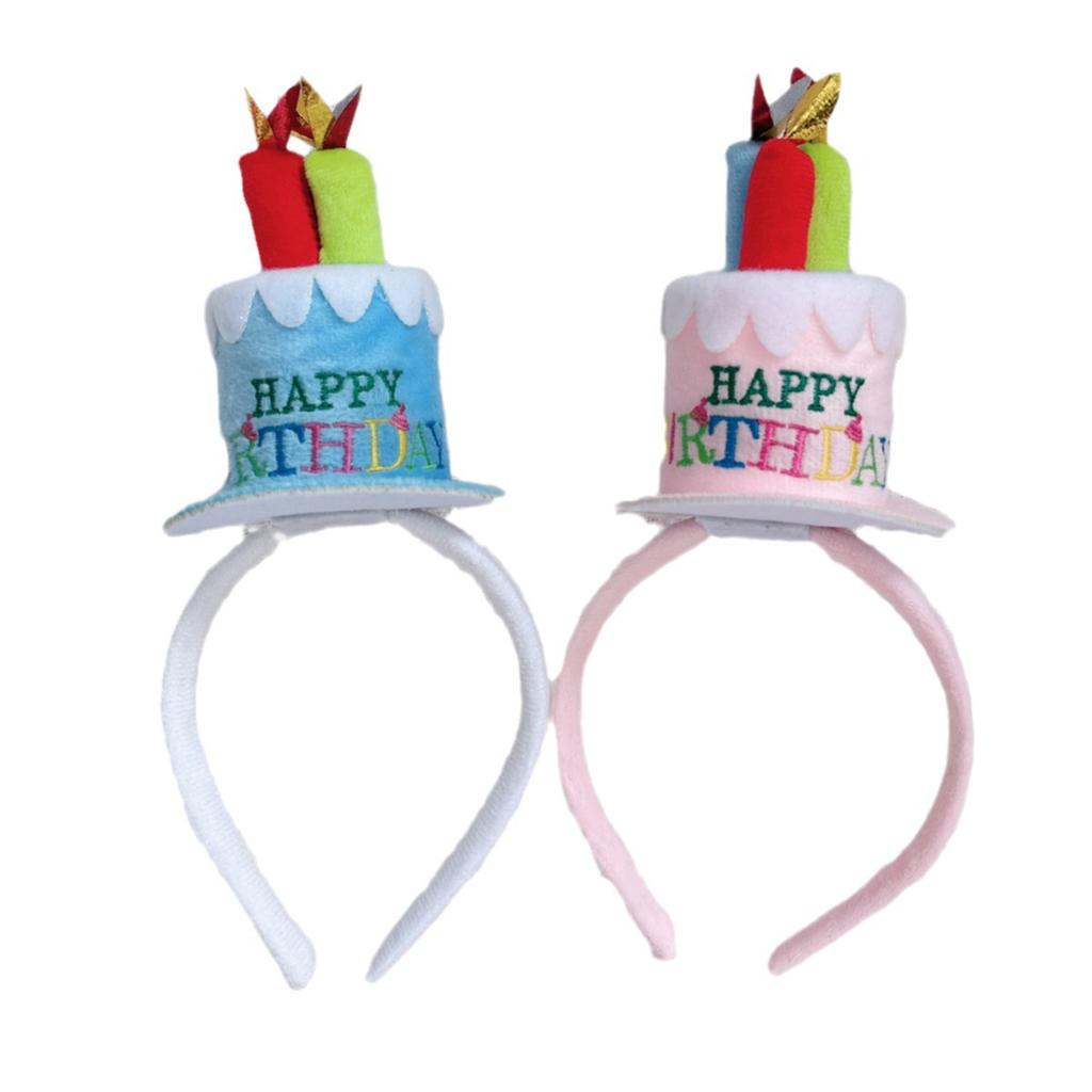 Hair Accessories Birthday Hairband  Candle Happy Birthday Korean Style Headband Cake Colorful Women Hair Hoop Headwear